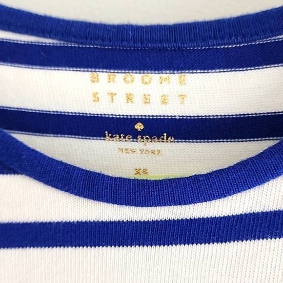 Kate Spade Broome Street Striped Flutter Sleeve Tassle Dress blue size XS - Picture 4 of 4